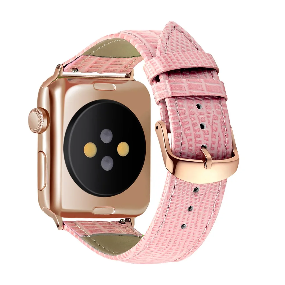 Pink Leather Band for 38/40mm 42/44mm Apple Watch iwatch Strap Belt Series 1 2 3 4 Women's Wrist Bracelet Loop Belt I341.