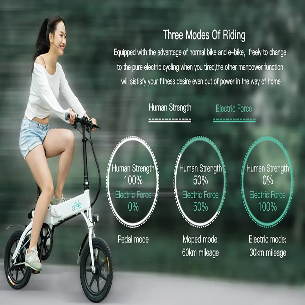 Excellent Aluminum Alloy Folding Electric Bicycle With Tire 250W Hub Motor 25KM EU Plug Casual, Travel, Outdoor, etc 3