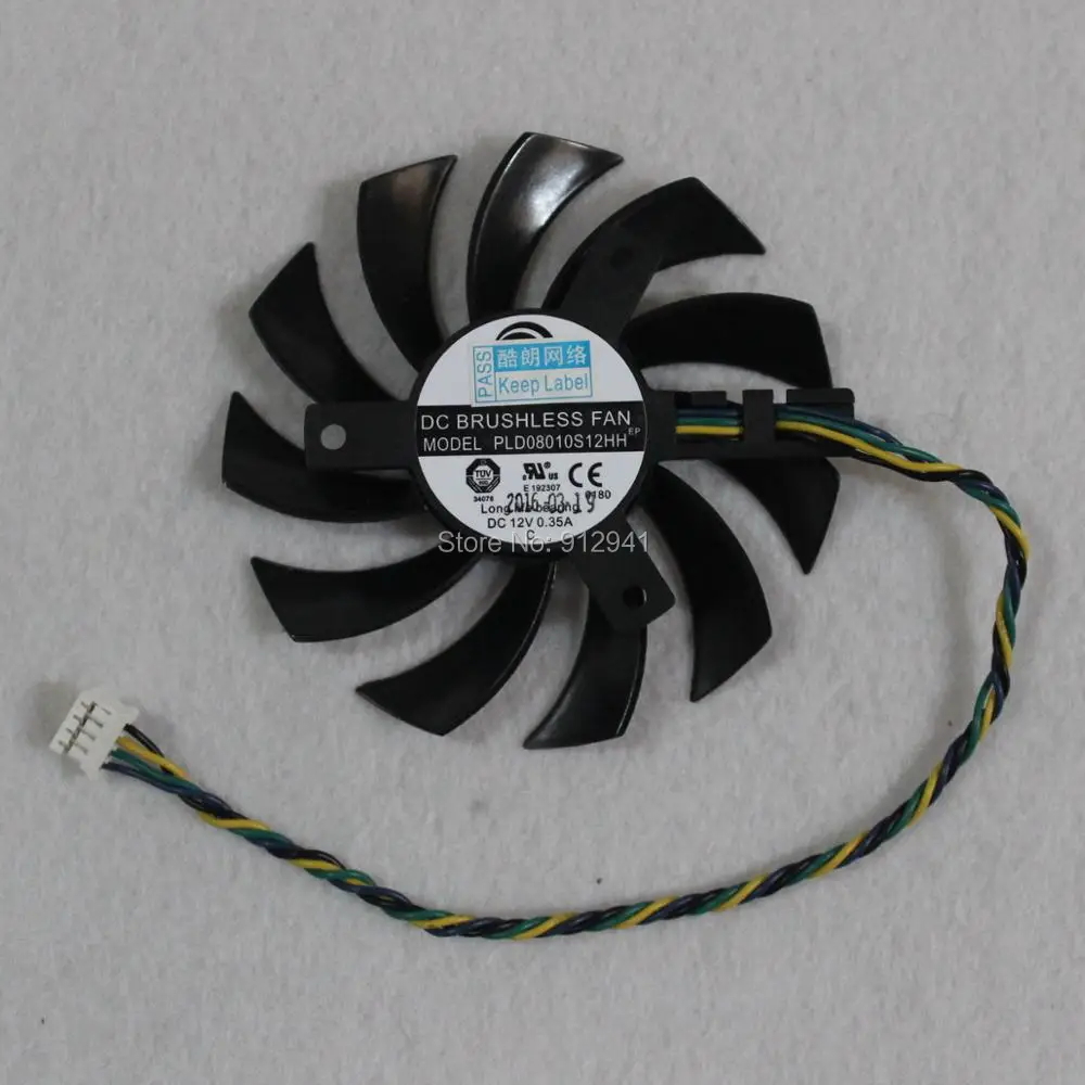 Одна видеокарта PLD08010S12HH 75 мм замена вентилятора 40 12 В 0.35A 4Pin для MSI GTX 460 560 570 580 R5750