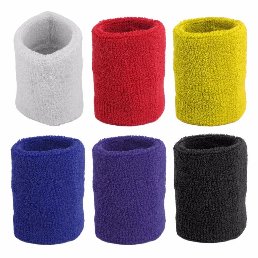 Buy 1pcs Sport Wristband Cotton Sweat Band Wrist Support Protector Wrist Guards