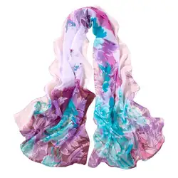 Пион очаровательный принт шифоновые шарфы шали шарф женский шелк