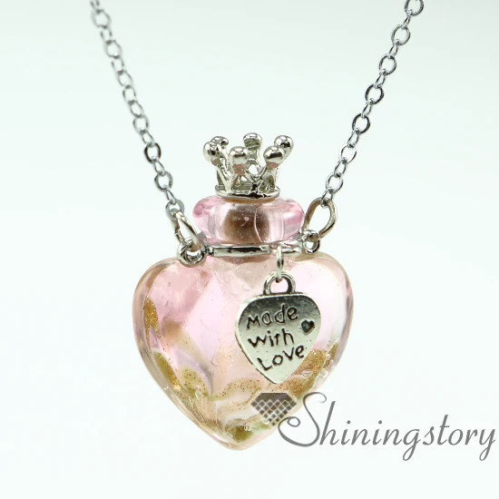heart aromatherapy jewelry scents oil diffusing necklace small perfume