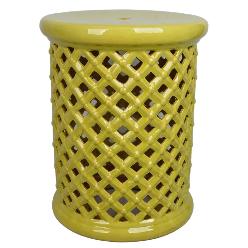 Дизайн керамический для внутреннего исльзования античный барабан фарфоровый садовый стул застекленный ручная роспись круглый керамический стул садовый фарфор