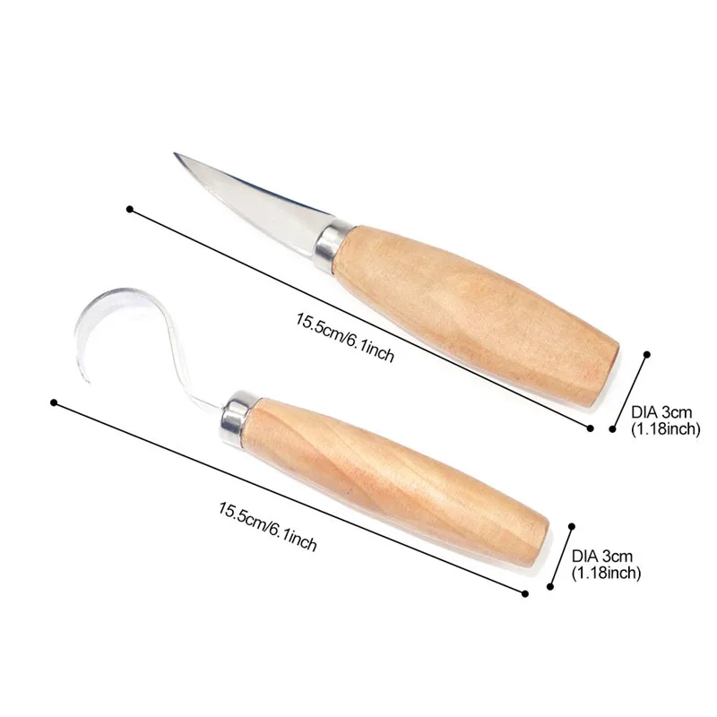 2PCS Spoon Carving Knife Woodcarving Cutter Woodwork Sculptural DIY Woodcut Tool wood carving knife cuchillo de talla de cuchara 2PCS Spoon Carving Knife Woodcarving Cutter Woodwork Sculptural DIY Woodcut Tool wood carving knife cuchillo de talla de cuchara