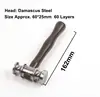 Handmade Damascus mini Hammer Ebony wood handle Leather Craft Tools Hammer 2
