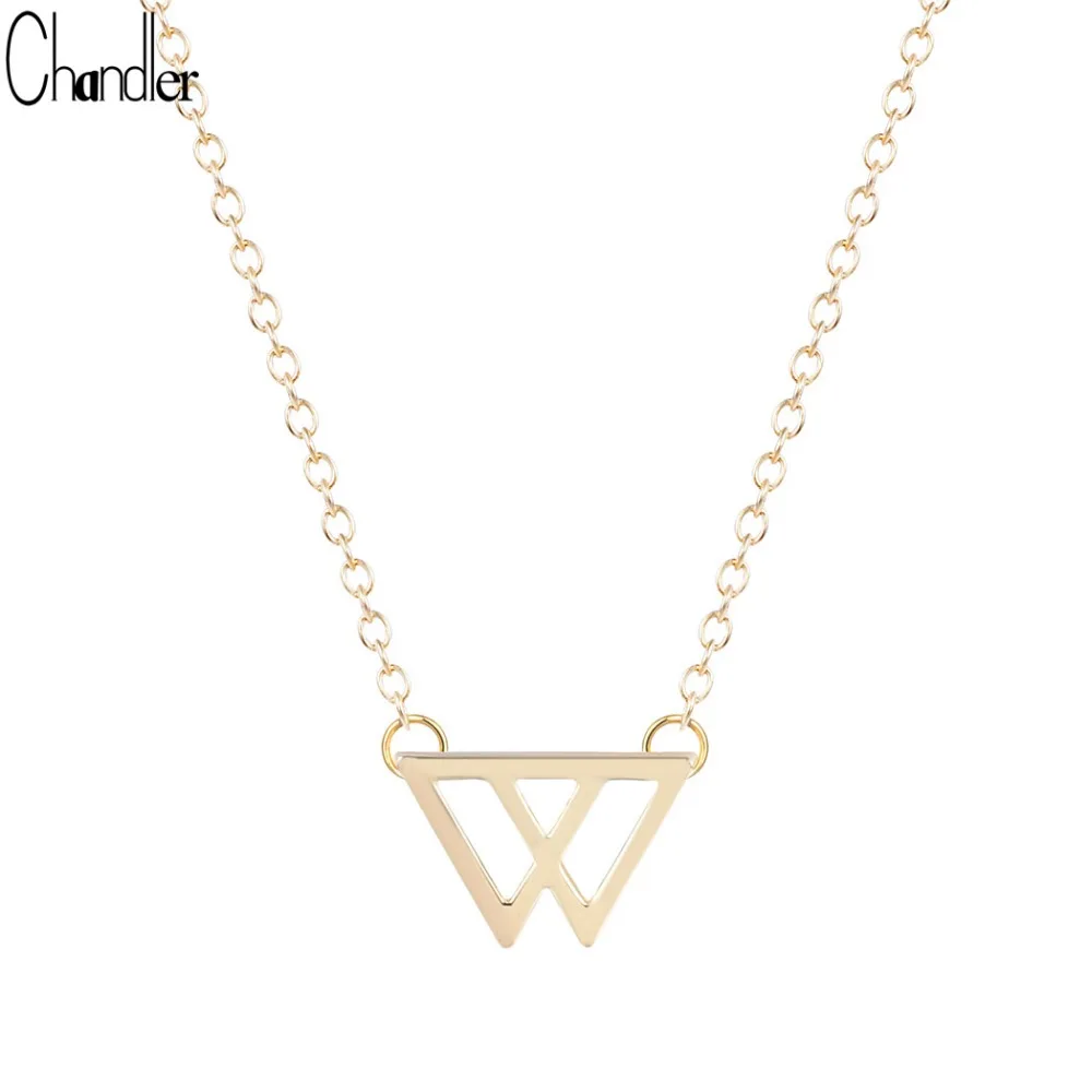 Big Promotion Silver Gold Color Inverted Chevron Triangles Pendant