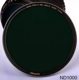 Zomei оптический Стекло тонкий набор УФ-фильтров с нейтральной плотностью Камера фильтр ND для камеры ND8/ND64/ND1000(3,0) многослойный УФ-фильтр 49/52/55/58/62/67/72/77/82 мм - Цвет: ND1000