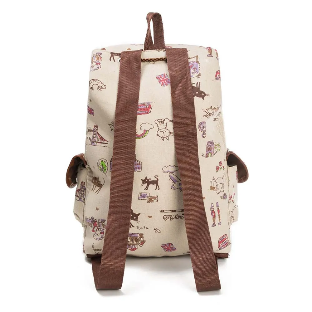 Модные женские рюкзаки с милым принтом кота, Холщовый Рюкзак на шнурке, сумка для покупок, дорожные сумки высокого качества
