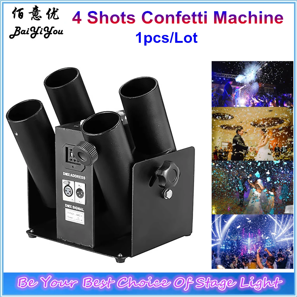 

Electric 4 Head Confetti Blower Machine DMX Four Shots Confetti Streamer Launcher Wedding Paper Spray Shooter Cannon Machine