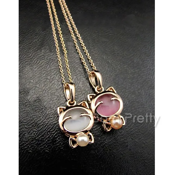 High Quality Gold Plated Necklace Cute Cat Pendant # 12250 | Украшения и аксессуары
