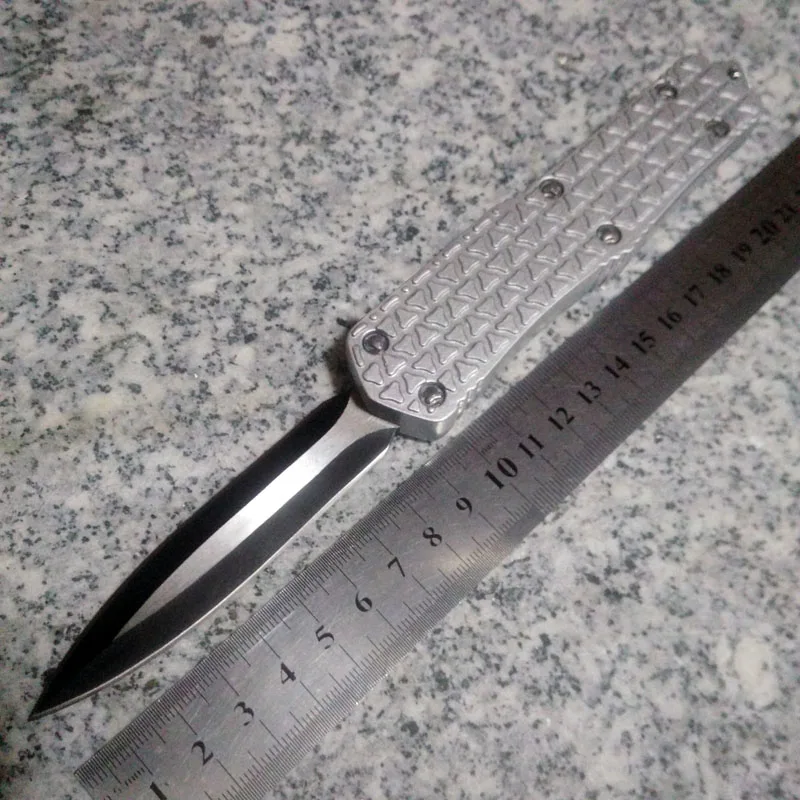 GFC3DESR Double edge blade Knife Silver Handle Tactical Hunting Camping