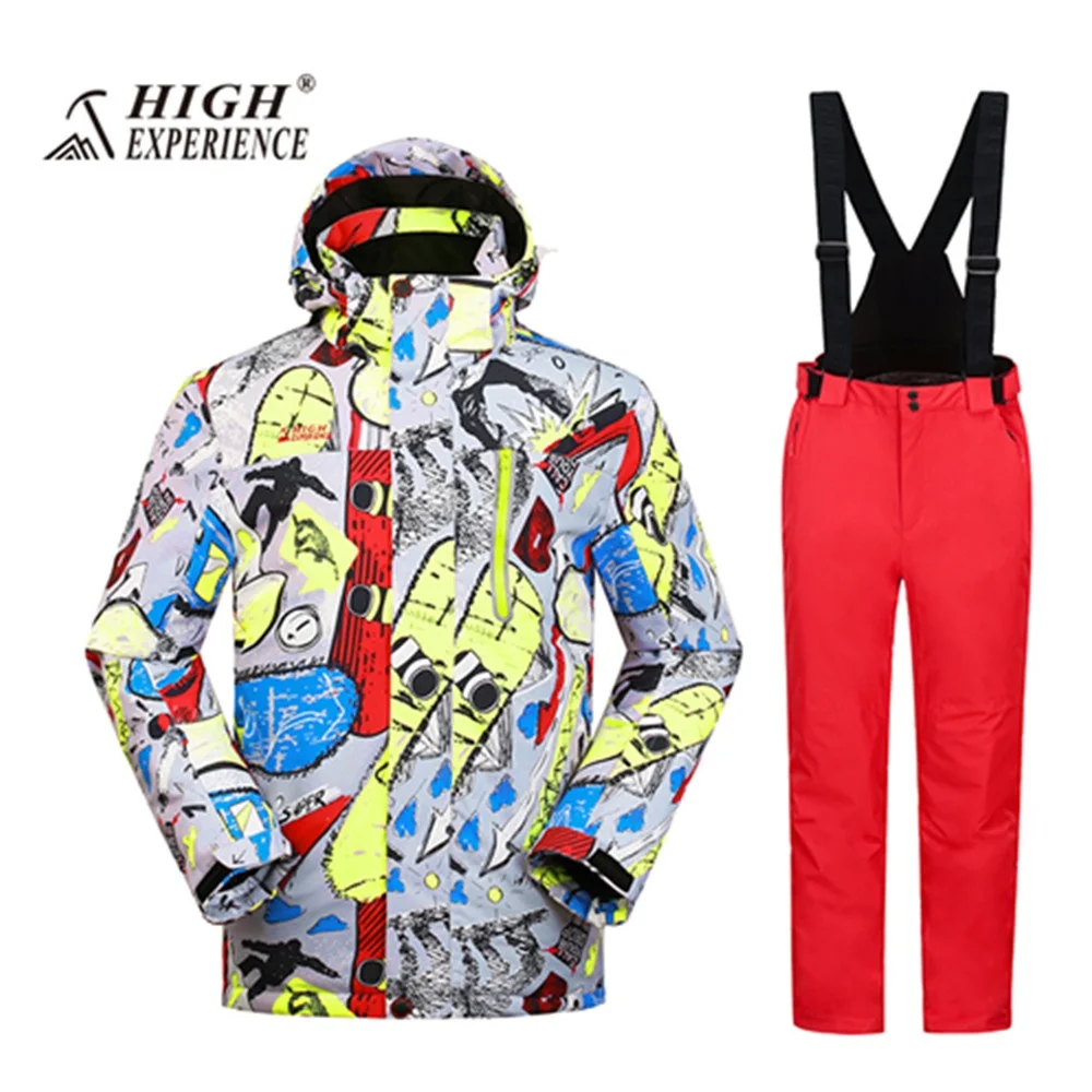 Wintersport snowboard chaqueta de esquí pantalones de nieve esquí de montaña para los hombres esquí caliente impermeable jas esqui skiwear