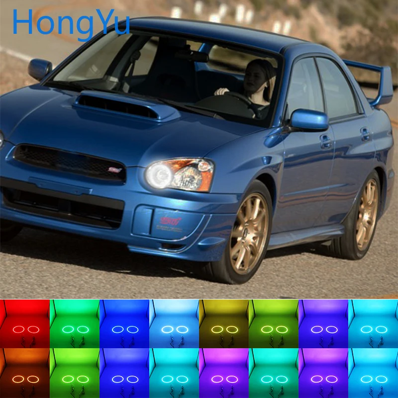 

Headlight Multi-color RGB LED Angel Eyes Halo Ring Eye DRL RF Remote Control for Subaru Impreza 2002 2003 2004 2005 Accessories
