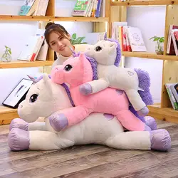 43 дюймов Единорог Мягкие игрушки Радуга лошадь большой фантастический розовый фиолетовый Единорог Мягкие игрушки для детей подарок для