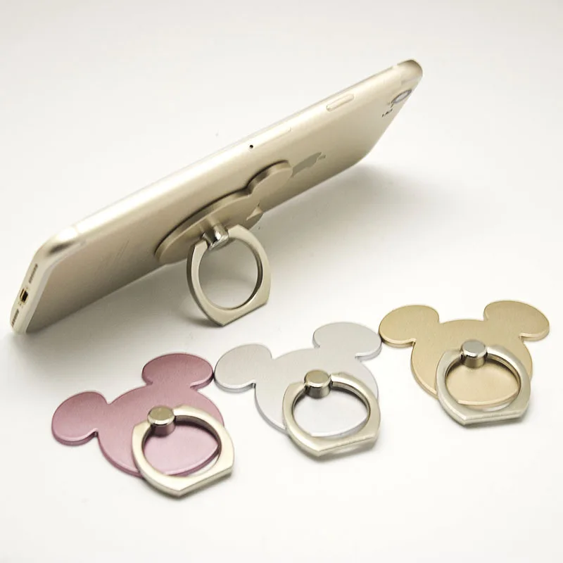 

360 Degree Finger Ring Cute Mickey Design cartoon Mobile Phone Smartphone Stand Holder For all Phone Luxury Couple Models
