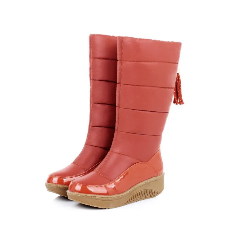 

2018 Women mid-calf Boots Thicken Down Women Snow Boots for Russian Casual Flats Boots Shoes Plus Size 35 - 40