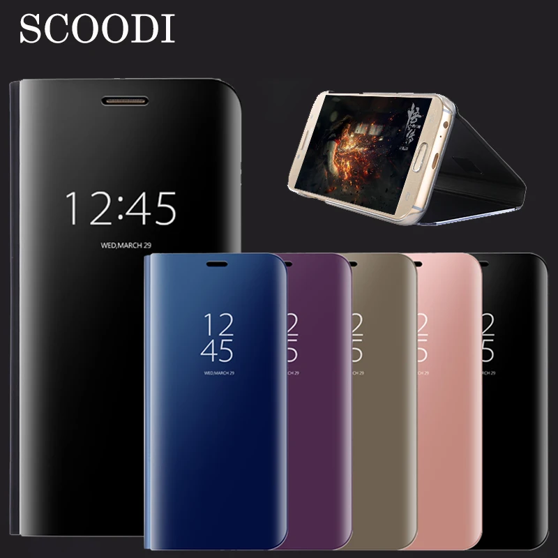 

Mirror Leather Cases For Samsung S8 S9 Plus S6 S7 Edge J2/J5/J7 Prime J2/3/J5/J7 Pro For A8 NOTE8/9 Smart Flip Stand Phone Cover
