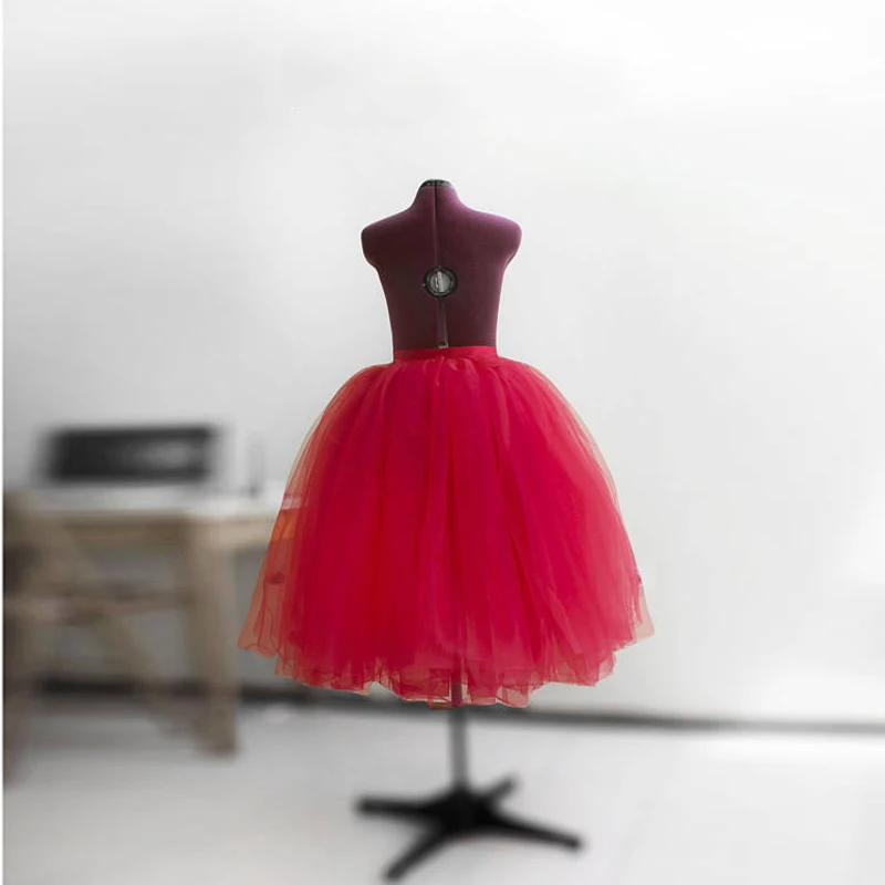 Модная красная верхняя юбка из тюли, съемная юбка-пачка, многослойная Короткая Свадебная юбка, раздельное Кружевное Свадебное Платье До Колена