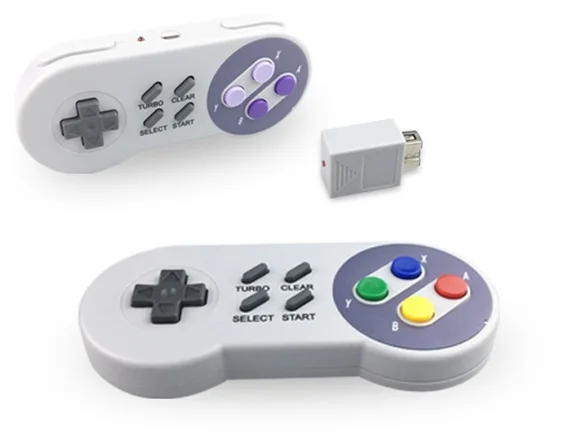 2,4G USB Беспроводной контроллер геймпад для супер-нойд SNES Классические мини Игровые приставки аксессуары - Цвет: Purple and Colorful