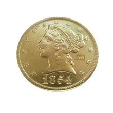 Дата 1854-D 1854-O 1854-S 1855-C 1855-D 1855-S 1856 1856-D США$5 позолоченные(полуорлы) голова свободы копия монет