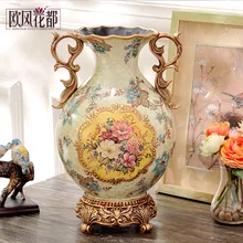 Керамическая ваза домашнего интерьера бинауральные гостиная ТВ Кабинета декора дома мебель свадебный подарок