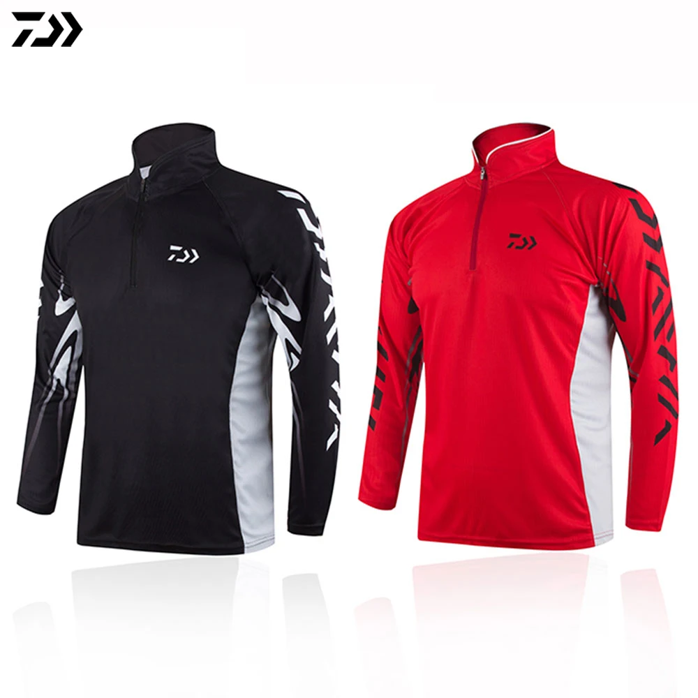 

DAIWA DAWA 2019 Moisture Wicking Fishing Clothing Men Fishing Shirt Breathable Anti-UV Quickly Dry Fishing Clothes Camisas Pesca