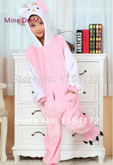 Детские пижамы с изображением аниме Hello kitty рисунками животных карнавальный