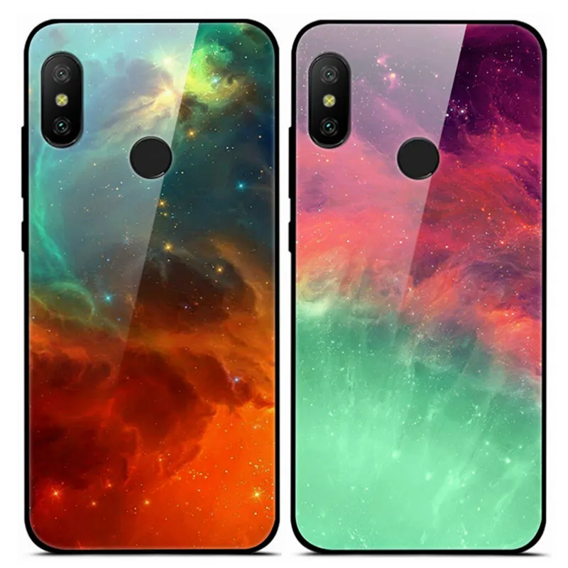 

Tempered Glass Back Cover For Xiaomi Redmi 6 Pro Phone Cases Luxury Cute Silicone Printed Skin Funda For Xiaomi Redmi 6Pro Case