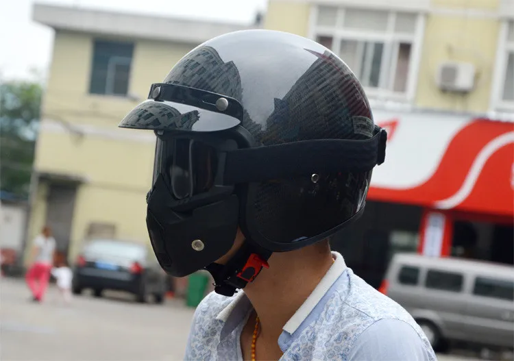 moto rcycle шлем маска для лица Пылезащитная маска со съемными очками рот фильтр для модульной открытым лицом мото винтажные шлемы