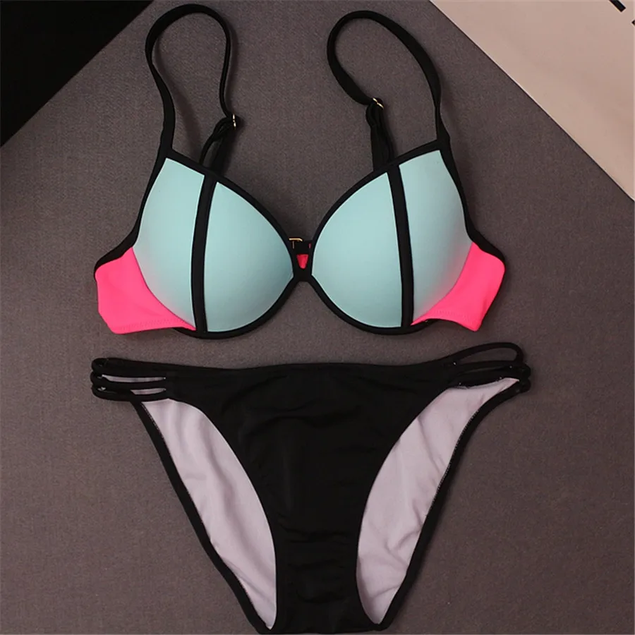 

STAR MENG Our simple shoulder type Amoi sexy chest size light gather bikini swimming spa clothing bikinis