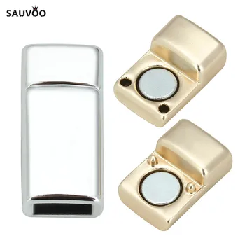 

10pcs/lot Hole Size 3*6 mm Alloy Strong Magnetic Clasps Hooks Connector Gold Silver Color Fits DIY Leather Cord Bracelets F5303