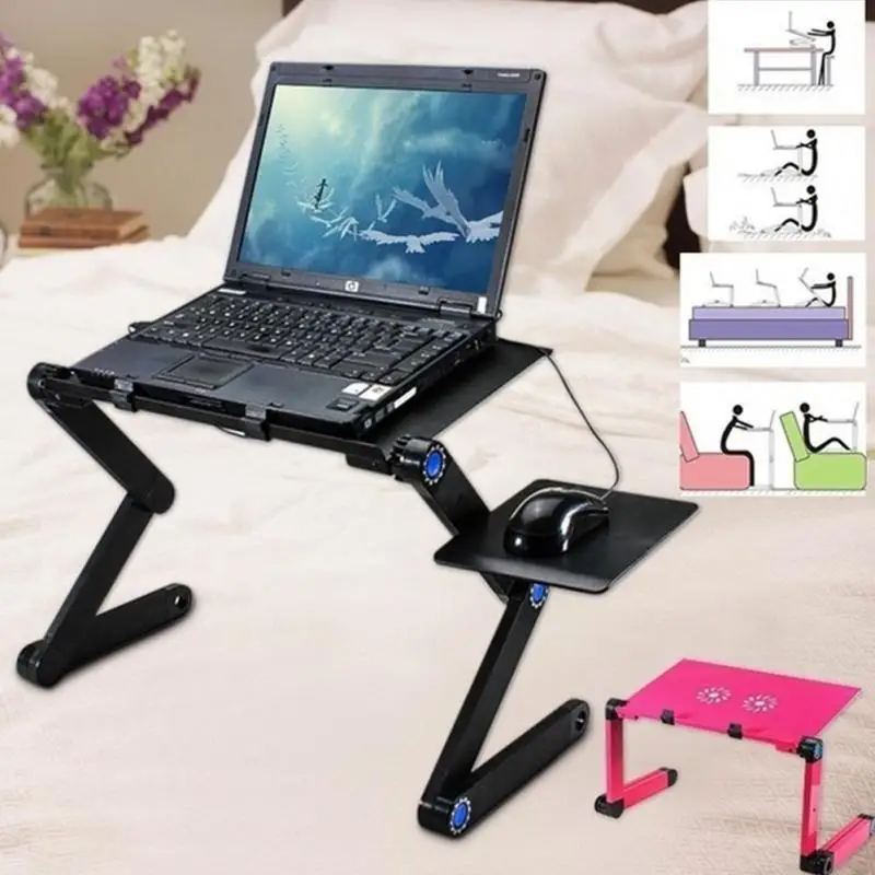 

Bed Table Tray Laptop Desktop Mouse Board Cooling Pad Stand Aluminum Alloy Folding