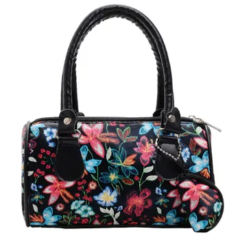 

New Elegant Shoulder Bag Women Wild Simple Messenger Bag For Girls Fashion Embroidered Flowers Handbag Tote Ladies Purse K626