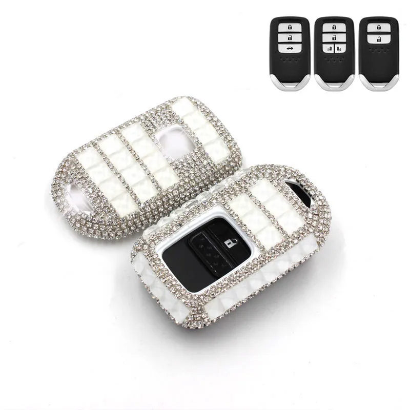 

Luxury Diamond Key Chain Ring key shell car key pack cover/auto key case for Honda Civic CR-V Accord XR-V Spirior 2/3/4 Button