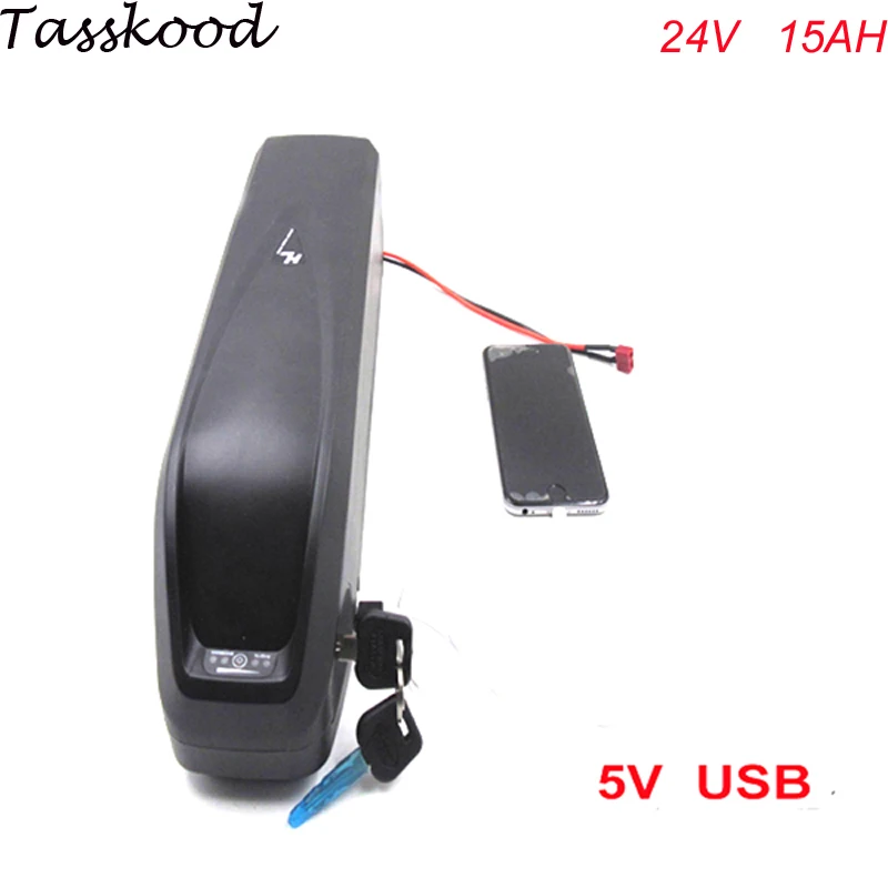 

New Big Hailong Battery Case 24V 15AH Electric Bike Battery 7s7p 24V Lithium ion Battery with charger and bms