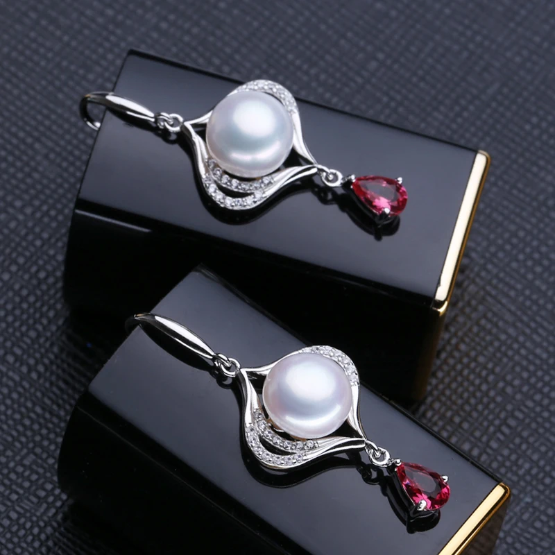 MITUO рубиновые серьги старинные ювелирные изделия Pearl длинные для женщин богемный