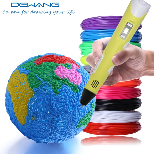 Cheap DEWANG 3d Printing Pen for Kids Children Drawing Pen ABS PLA Filaments LCD Display Screen Nozzle Pen 3d Plastic Handle Scribble