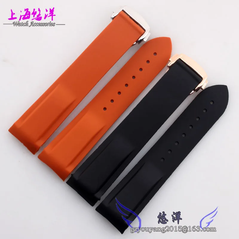 New Arrival Soft Silicone Wrist Band Orange silicon watchband silicone rubber watchband 20mm 22mm silicone watch