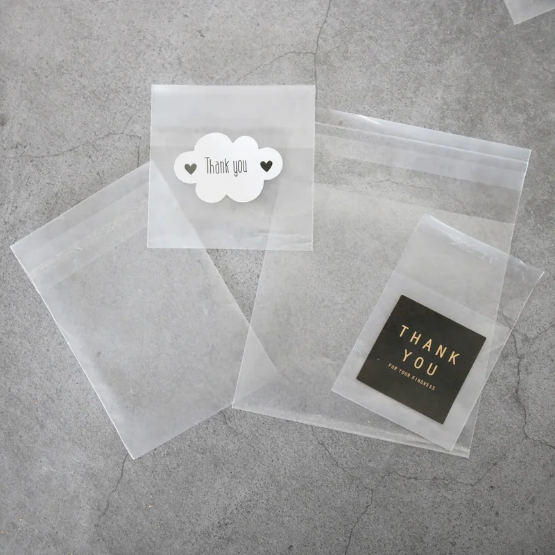 

50pcs Frosted Plastic Envelopes Multi-size Cookie Dessert Bags Self-adhesive Envelope Wedding Gift Bag Office School Supply
