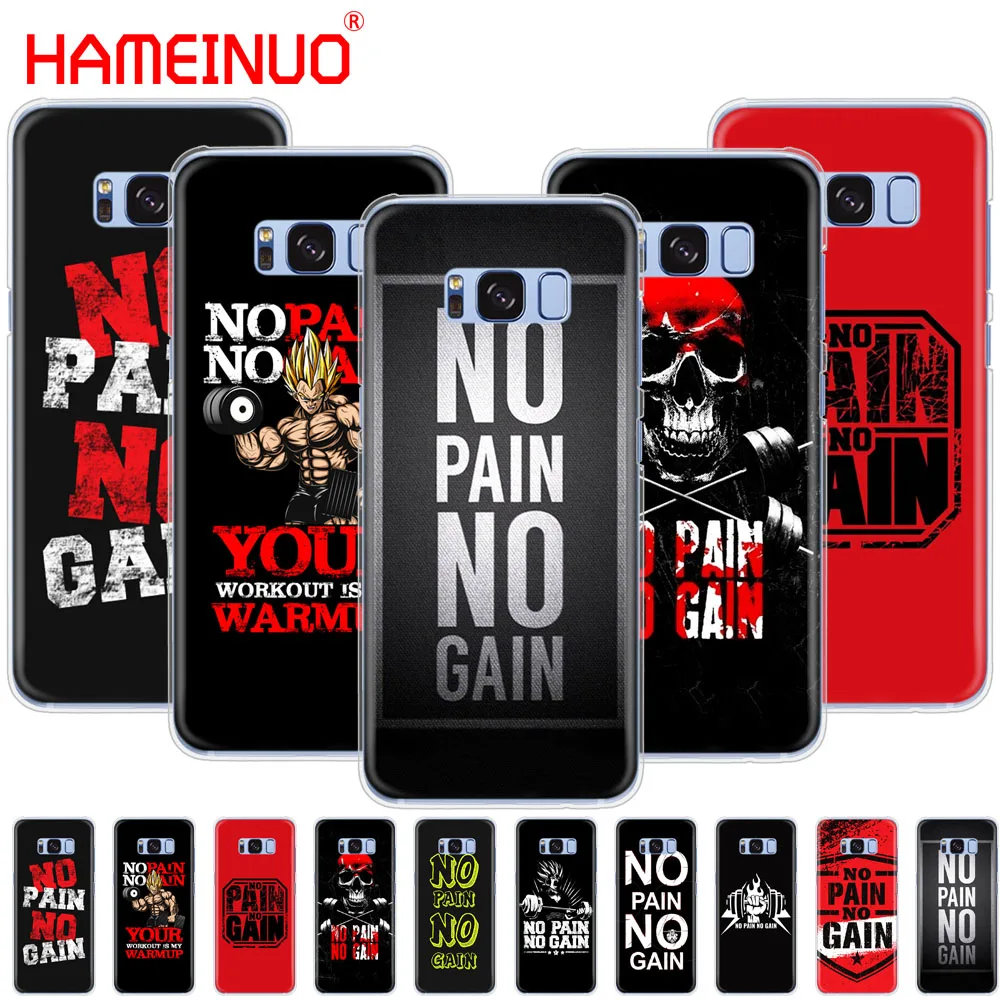 

HAMEINUO no pain no gain Gym and Fitness Quote cell phone case cover for Samsung Galaxy S9 S7 edge PLUS S8 S6 S5 S4 S3 MINI