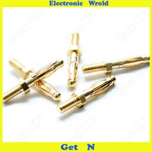 10pcs 4mm Banana Plug Panel Mount One Pure Copper Gold Plated Connector Jack M4 Thread H-2031