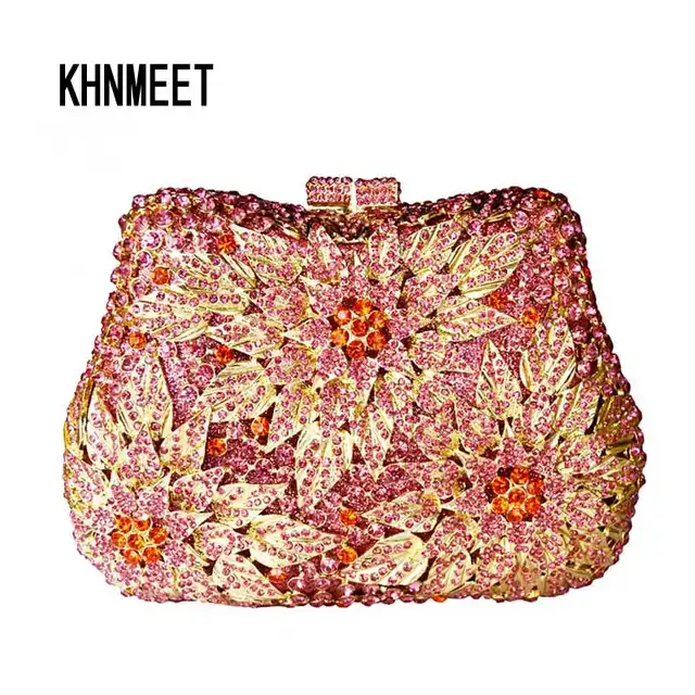 Classic Designer Clutch Bags Studded Fl Jeweled Luxury Crystal Las Evening Tail Dinner Bag Women Handbags Sc038