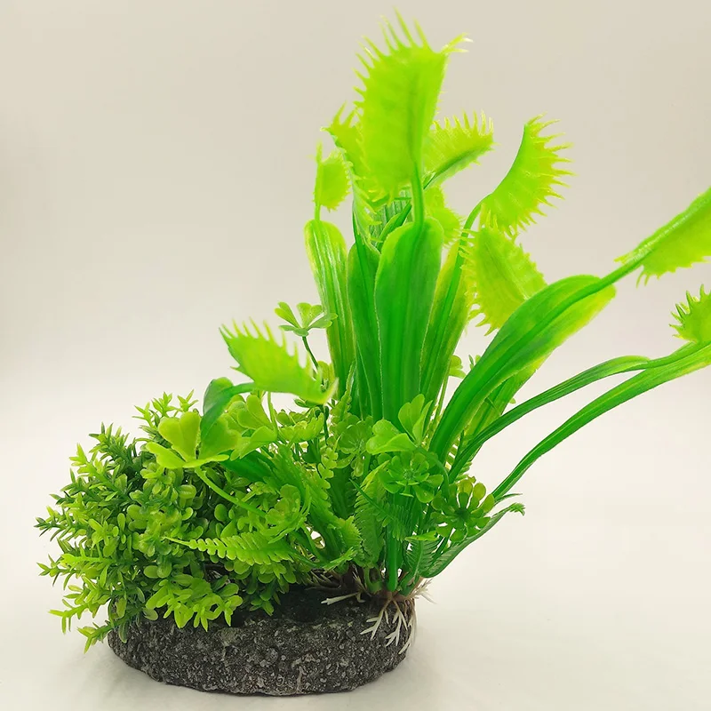 

Plastic Green Tree Fish Tank Decoration Artificial Grass High and Low Aquarium Plants Ornament Decor