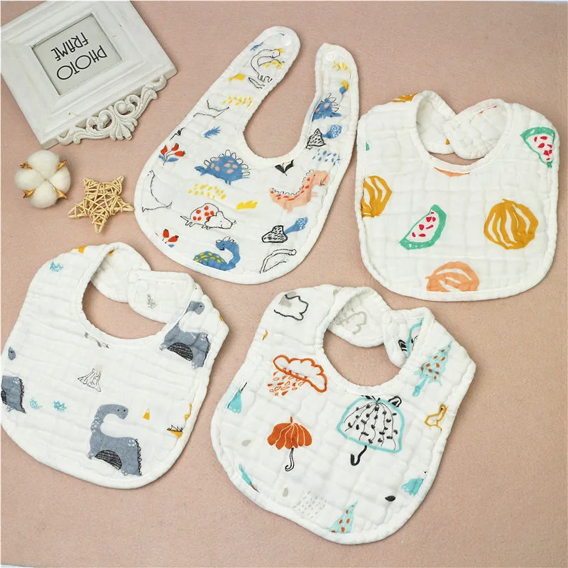 

Baby Products for 0-12 months Cotton Bibs Infant Saliva Towel Newborn Bandana 4-layer Thick Bib Cloth Baby Toys Toddler Scarf