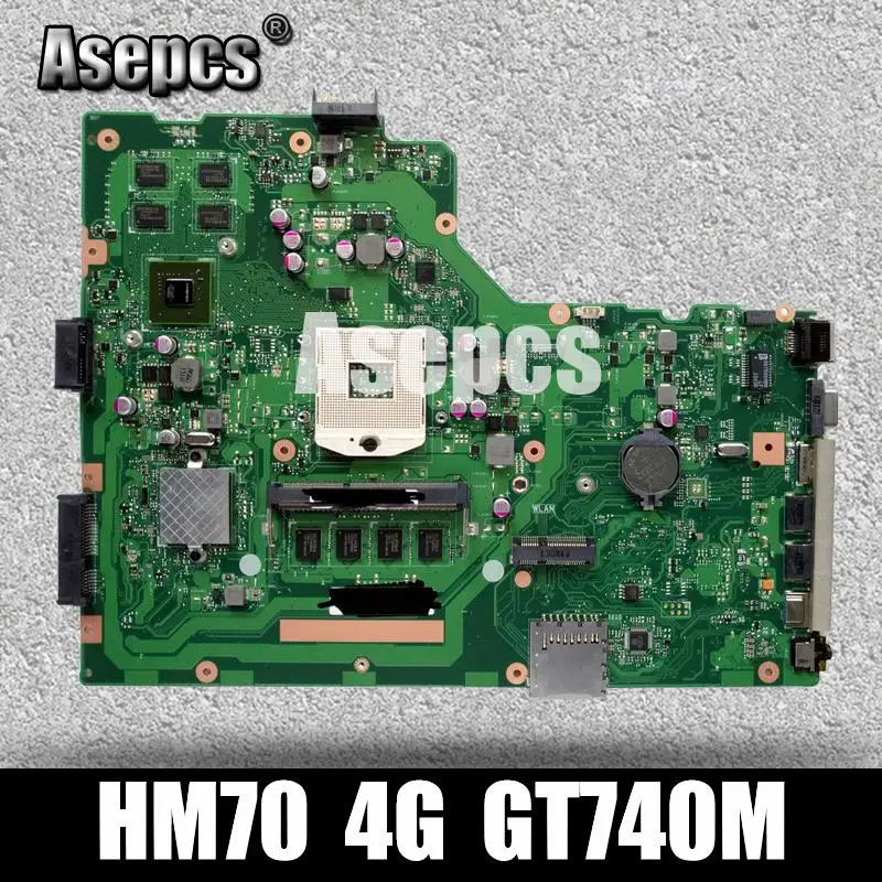 

Asepcs X75VB Laptop motherboard for ASUS X75VB X75VC X75VD X75V X75 Test original mainboard HM70 4G RAM GT740M