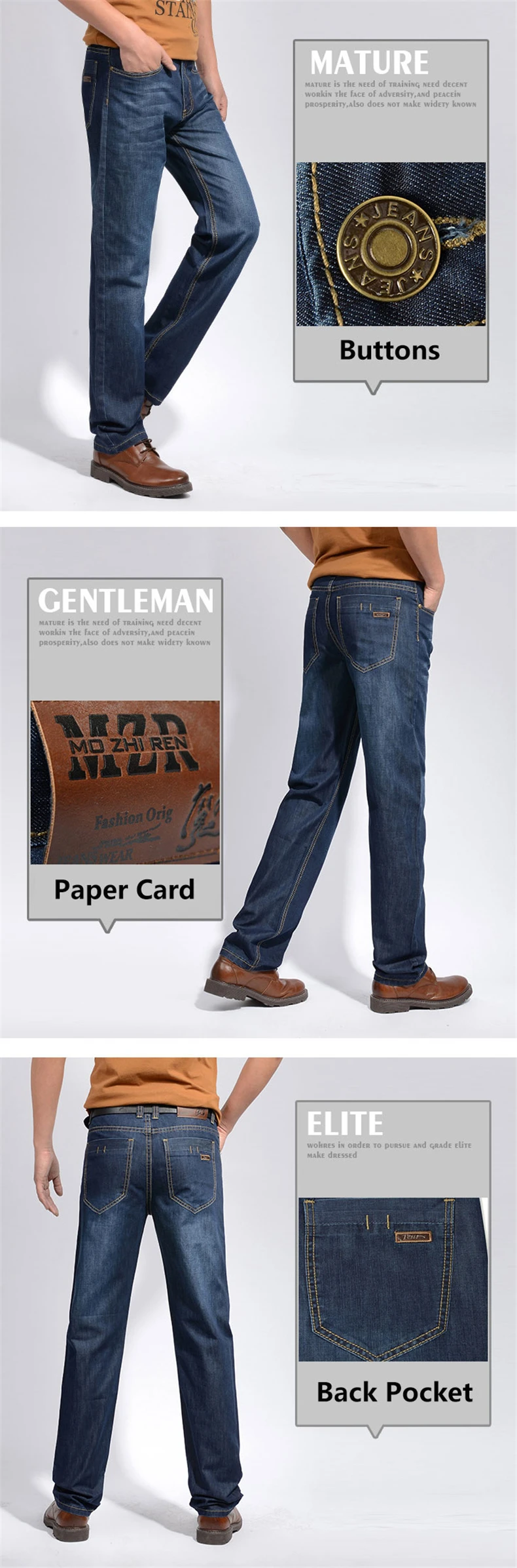 Мужские джинсы больших размеров 30-46, Повседневные Легкие модные Стрейчевые мужские джинсы известного бренда, Длинные весенние классические джинсы HLX38