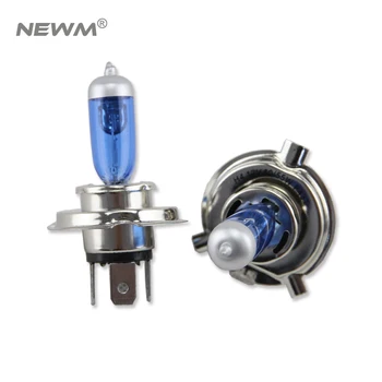 

H4 Halogen Bulb 12V 55/45W Super White 2 PCS Dark Blue Glass Stainless Steel Base Car Lamp