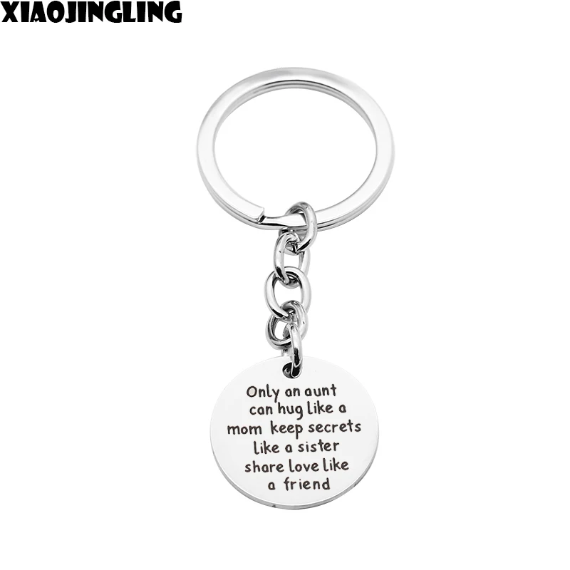 

XIAOJINGLING Stainless Steel Keychain Gift "Only an aunt can hug like a mom keep secrets like a sister share love like a friend"