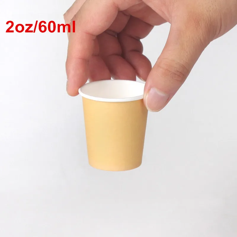 

600 X 2oz/60ML Mini Paper Tasting Cups Brown Coffee Supermarket Promotion Sample Drinking Tea Cup Wholesale