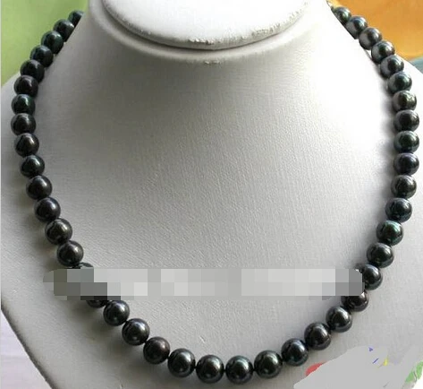 

Free shipping >>@ AAA++ 18" 10~11MM PEACOCK BLACK ROUND FW PEARL NECKLACE